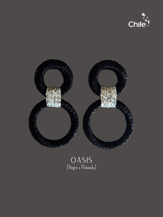 Aros Oasis Negro X Plateado Base