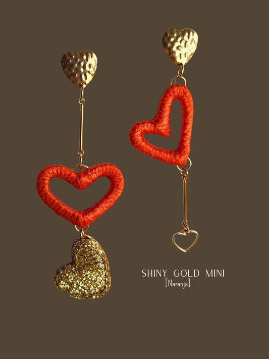Aros Shiny Gold Mini Naranja Base