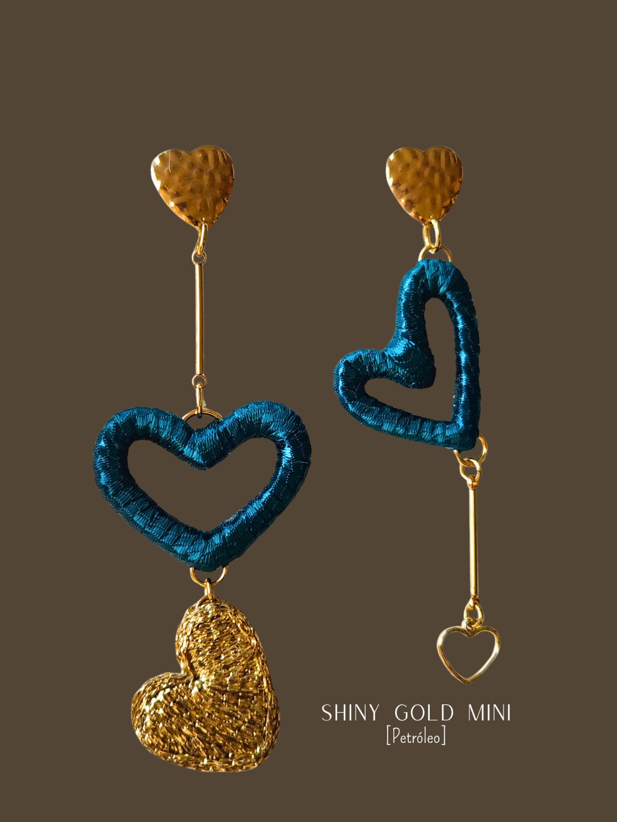 Aros Shiny Gold Mini Petroleo Base