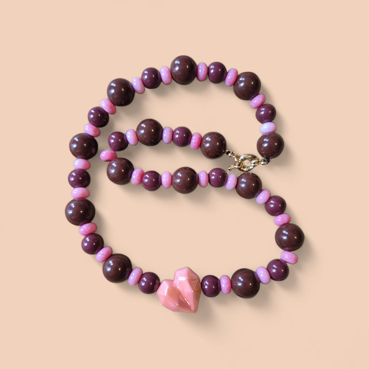 Choker Rosa/Café
