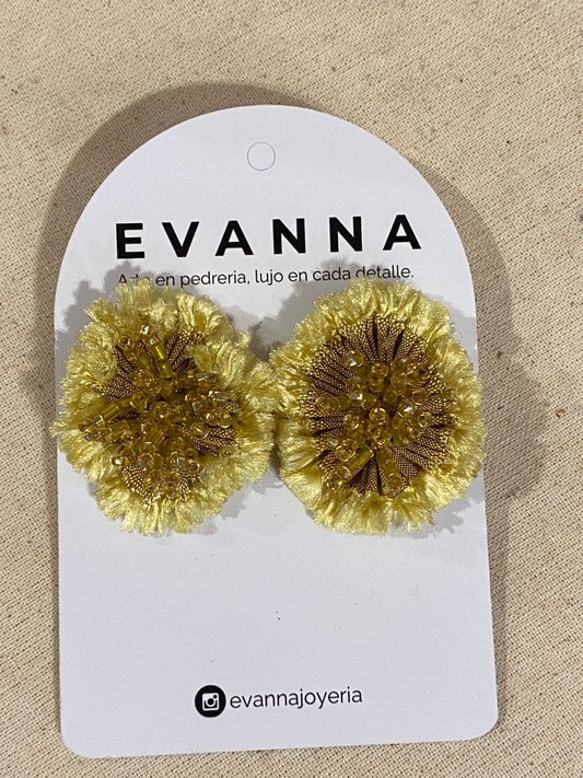Aros Pompon Amarillo