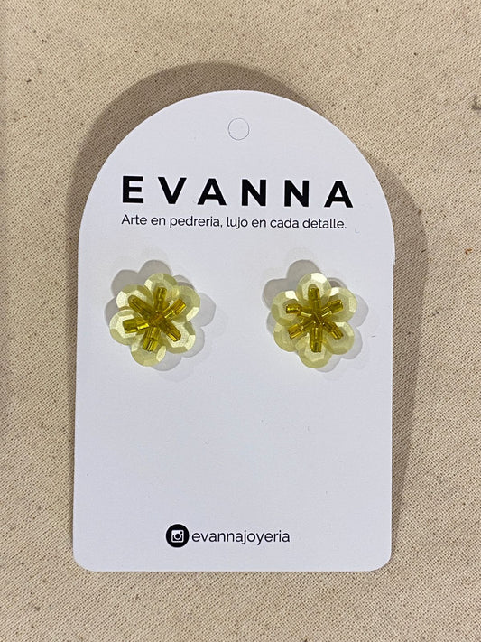 Aros Topo Mini Flor Amarillo