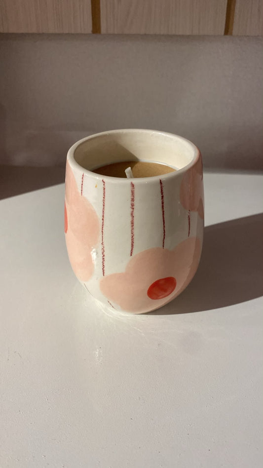 Vela recipiente de ceramica