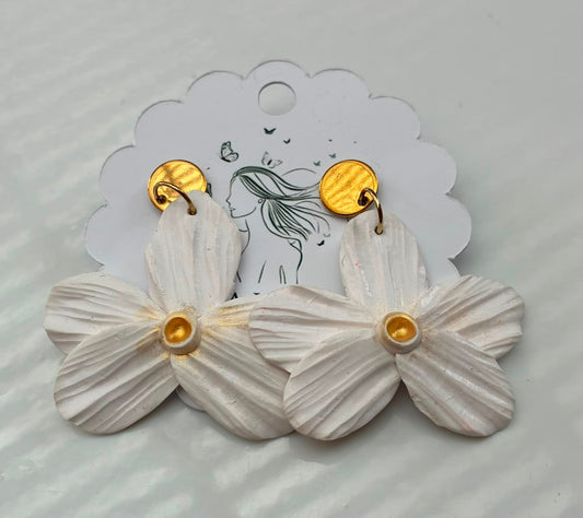 Aros Flor Tinny Blanco