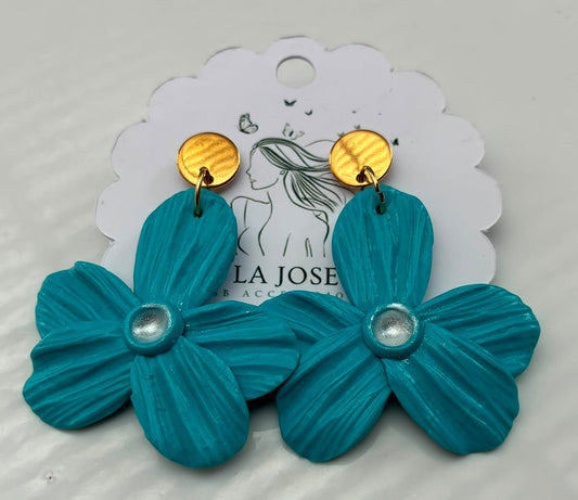 Aros Flor Tinny Celeste