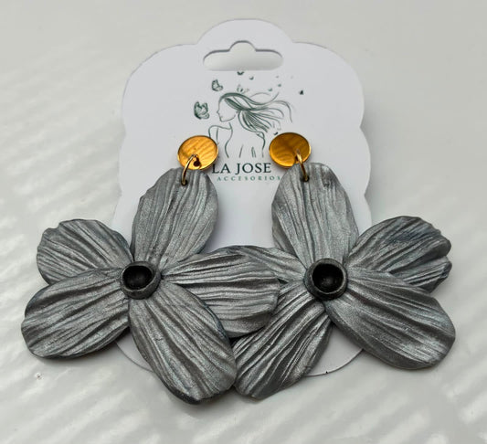 Aros Flor Plateado