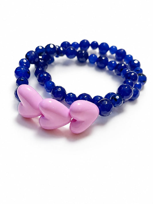 Pulsera corazones Azul