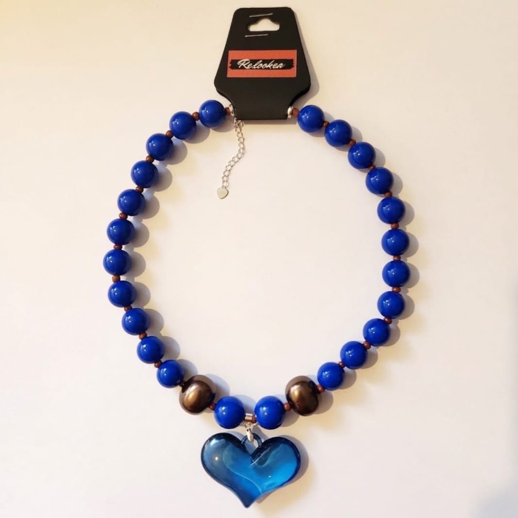 Maxi Collar Corazon Azul
