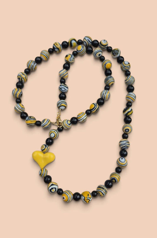 Collar Negro/Malaquita